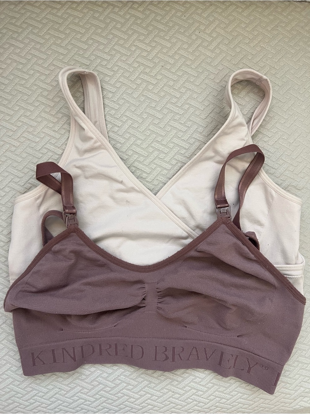 Kindred Bravely | Auden |  Mauve and Cream Nursing Bralettes